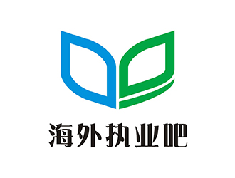 陳員員的海外執(zhí)業(yè)吧藍(lán)色圖形logologo設(shè)計