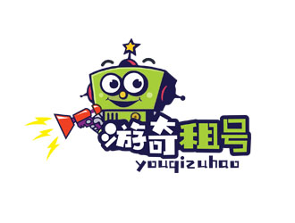 游奇租號(hào)游戲卡通吉祥物logo設(shè)計(jì)