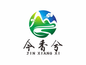 何嘉健的山水元素綠色農(nóng)產(chǎn)品logo設(shè)計